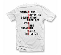 VXCEVF Adults Christmas Words White Yellow Black Red Mens Women T T-Shirts Hemden 100% Cotton Rude Funny Xmas(X-Large)