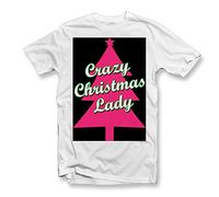 VXCEVF Adults Crazy Christmas Lady White Yellow Black Red Mens Women T T-Shirts Hemden 100% Cotton Rude Funny Xmas(XX-Large)