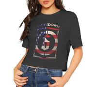 VXCEVF Dierks Bentley Shirt Womens Crop Top Blouse Dew Navel Tshirt Round Neck Short Sleeve Slub Cotton(Small)