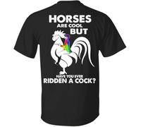 VXCEVF Horses Are Cool But Have You Ever Ridden A Cock Tshirts Camisetas y Tops(X-Large)