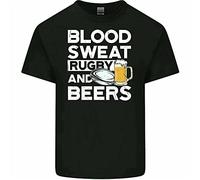 VXCEVF Rugby White Yellow Black Red Mens Women T Shirt 100% Cotton Mens Funny Union England Ireland Scotland Wales Blood Sweat & Beer30589(Large)