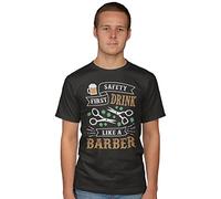 VXCEVF Safety First Drink Like A Tshirt St Patricks Day Biker Barber Carpenter Mechanic75167(Large)