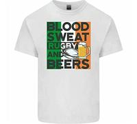 VXCEVF T-Shirt de Rugby pour Homme et Femme 100% Coton Avec Inscription « Union Anglaise, Irlande, Scotland Wales Blood Sweat & Beer30581 »(X-Large)
