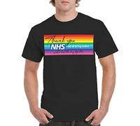 VXCEVF T Shirt to Support,Thank You to NHS & Key Workers Rainbow Stripes Mens Women T Shirt(XX-Large)