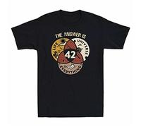 VXCEVF Universe Sleeve Vintage Life The Everything is Shirt 42 T Men's Answer Short(XX-Large)