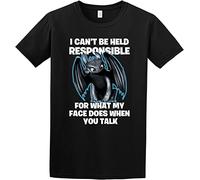 VXCEVF What My Face Does When You Talk Funny Toothless Dragon Adults White Yellow Black Red Mens Women t Shirt Damen kurzarmS 100% Cotton(XX-Large)