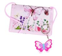 Vxcvzv 1 bolsa de pecho para niños, monedero, llavero y cordón, mariposas, bolsa de pecho, regalo para niños y niñas