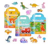 Vxcvzv 3 piezas de libro de pegatinas para niños pequeños, 3D reutilizable libro de pegatinas para niños, pegatinas para juguetes de viaje, Navidad, cumpleaños, regalo de fiesta, accesorios para niños