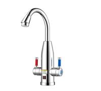 VXDEFP Grifo eléctrico instantáneo con Pantalla de Temperatura, Calentador de Agua sin Tanque de Acero Inoxidable, Uso Doble Caliente y frío, 3400W