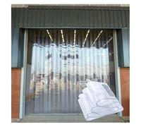 VXHCS Cortina de Tiras PVC Transparente Impermeable 1,5mm/0,6" Divisoria Aislante para Baños, Salas Estudio, Cámaras Frigoríficas(1.65x2m)