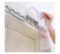 VXHCS Cortina de Tiras Transparente 1,3mm/0,05" Vinilo Impermeable para Puertas Garaje Dormitorio Habitación con Aire Acondicionado(1.5x1.9m)