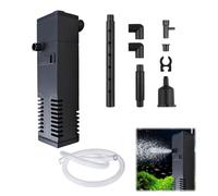 Vxiwscy Filtro Interno para Acuario de 40L - Eficiente Filtro con Carbón Activado y Flujo de 200 L/H, 3 en 1: Filtración de Agua, Oxigenación y Fuente, Ultra Silencioso y Fácil de Instalar