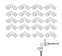 Vxiwscy Kit De 20 Accesorios Para Tiras De Luz LED, Incluye Conectores En Forma De L Y Conectores Sin Huecos, 4 Pines, Para Tiras LED SMD 5050 Multicolor De 10mm No Impermeables, Clase Energética A
