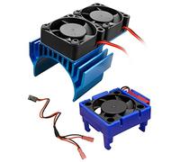 VXL-3s ESC Ventilador de refrigeración y motor dual compatible con Traxxas Slash 4x4 Stampede 4x4 Rustler 4x4 Hoss 4x4 Velineon VXL 3s disipador de calor, azul