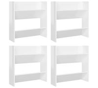 VXL Zapatero de pared 4 uds aglomerado blanco brillante 60x18x60 cm