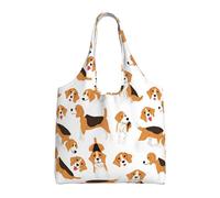 VXXNlnn Bolsas de lona con estampado de pizza y pepperoni en 3D - Bolsa grande reutilizable para compras y almacenamiento para mujeres, perfecta para la vida diaria, Dog1, Talla única