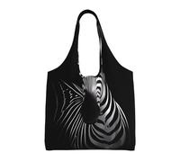 VXXNlnn Bolsas de lona con estampado de pizza y pepperoni en 3D - Bolsa grande reutilizable para compras y almacenamiento para mujeres, perfecta para la vida diaria, cebra, Talla única