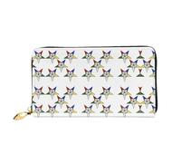 VXXNlnn Cartera de cuero con estampado de rayas blancas y negras - Cartera larga para mujer, cartera de chequera plegable fina con tarjetero, bolsillo para monedas, Stars Eastern Stars, One Size