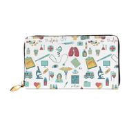VXXNlnn Cartera de piel con estampado de pollo para bebé, cartera larga para mujer, cartera de chequera plegable fina con tarjetero, bolsillo para monedas, Abstraction Biology Chemistry4, One Size