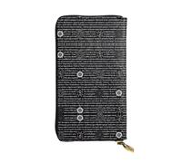 VXXNlnn Elegante billetera de cuero con estampado de notas musicales para mujer, ligera, plegable, con bloqueo RFID, diseño delgado y triple, Inspiración sobrenatural, Talla única