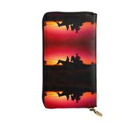 VXXNlnn Elegante cartera de cuero con estampado de campo de golf de Vancouver para mujer, bolso plegable ligero con bloqueo RFID, diseño delgado de tres pliegues, Texas Cowboy, Talla única