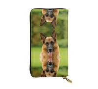 VXXNlnn Elegante cartera de cuero con estampado de globo aerostático para mujer, bolso plegable ligero con bloqueo RFID, diseño delgado de tres pliegues, Pastor alemán feliz, Talla única