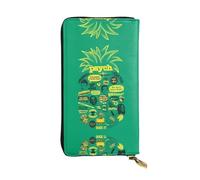 VXXNlnn Elegante cartera de cuero con estampado de piña Psych para mujer, bolso plegable ligero con bloqueo RFID, diseño delgado de tres pliegues, Cita de piña psicológica, Talla única
