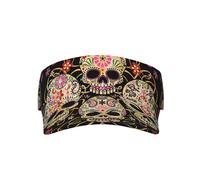VXXNlnn Elegante gorra unisex con estampado de tiburón para adultos, con visera de protección solar, perfecta para actividades al aire libre, viajes y deportes, Calavera del Día de los Muertos, Talla