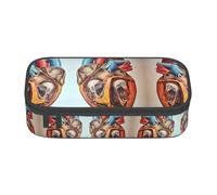 VXXNlnn Estuche con estampado de pájaros, organizador de bolígrafos multiusos, bolsa de papelería, perfecto para la escuela, la oficina y los viajes, Gráfico de corazón de anatomía humana, Talla única