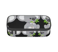 VXXNlnn Estuche con estampado de pájaros, organizador de bolígrafos multiusos, bolsa de papelería, perfecto para la escuela, la oficina y los viajes, Koala de hoja verde, Talla única, Mochila escolar