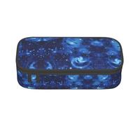 VXXNlnn Estuche para lápices con estampado de guitarra ardiente, organizador de bolígrafos, bolsa de papelería, perfecto para la escuela, la oficina y los viajes, Galaxia espacial del universo azul