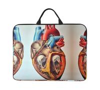 VXXNlnn Funda para portátil de 35.6 cm con estampado de labrador retriever marrón, asa portátil, ideal para viajes de negocios, viajes y viajes, Gráfico de corazón de anatomía humana, Talla única