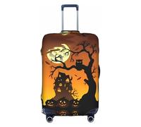 VXXNlnn Funda protectora para maleta, diseño de búho de árbol negro, cabeza de calabaza, accesorios de viaje, funda elástica para equipaje para viajes de negocios, White, XL