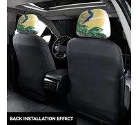 VXXNlnn Hermosa funda para reposacabezas de coche con estampado de pavo real, 2 protectores universales para reposacabezas de camiones y asiento delantero, funda interior de moda
