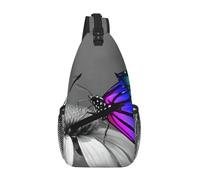 VXXNlnn Mochila unisex - Bolsa cruzada en el pecho con chanclas coloridas, diseño de pelota de playa, ligera para senderismo y uso casual, mariposa, Talla única