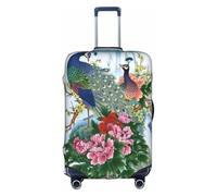 VXXNlnn Protector de maleta, accesorios de viaje con estampado de pavo real, funda elástica para equipaje para viajes de negocios, White, XL