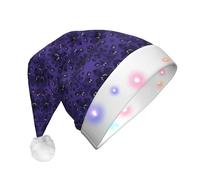 VXXNlnn Sombrero de Navidad LED con estampado de enjambre fantasma para adultos, sombrero festivo de Papá Noel, gorro de felpa suave para fiestas de invierno