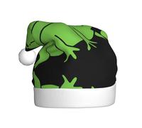 VXXNlnn Sombrero festivo de Navidad para adultos, sombrero de Papá Noel unisex con bonito diseño de rana, perfecto para Navidad, fiestas de vacaciones