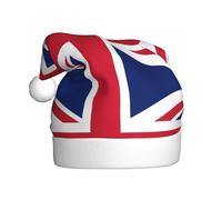 VXXNlnn Sombrero festivo de Navidad para adultos, sombrero de Papá Noel unisex con diseño de bandera británica, perfecto para Navidad, fiestas de vacaciones