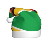 VXXNlnn Sombrero festivo de Navidad para adultos, sombrero de Papá Noel unisex con diseño de bandera de Guyana, perfecto para Navidad, fiestas de vacaciones