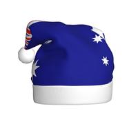 VXXNlnn Sombrero festivo de Navidad para adultos, sombrero de Papá Noel unisex con diseño de bandera australiana, perfecto para Navidad, fiestas de vacaciones