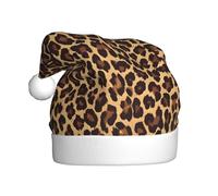 VXXNlnn Sombrero festivo de Navidad para adultos, sombrero de Papá Noel unisex con diseño de guepardo y leopardo, perfecto para Navidad, fiestas de vacaciones