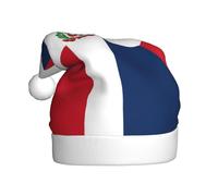 VXXNlnn Sombrero festivo de Navidad para adultos, sombrero de Papá Noel unisex con diseño de impresión de República Dominicana, perfecto para Navidad, fiestas de vacaciones