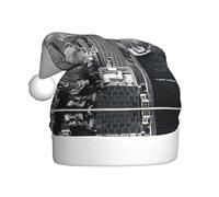 VXXNlnn Sombrero festivo de Navidad para adultos, sombrero de Papá Noel unisex con diseño de impresión de Nueva York en blanco y negro, perfecto para Navidad, fiestas de vacaciones