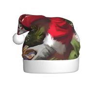 VXXNlnn Sombrero festivo de Navidad para adultos, sombrero de Papá Noel unisex con diseño de Papá Noel de Feliz Navidad, perfecto para Navidad, fiestas de vacaciones