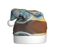 VXXNlnn Sombrero festivo de Navidad para adultos, sombrero de Papá Noel unisex con diseño de puesta de sol y playa, perfecto para Navidad, fiestas de vacaciones