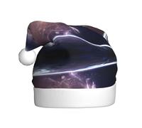 VXXNlnn Sombrero festivo de Navidad para adultos, sombrero de Papá Noel unisex con diseño de tierra y luna, perfecto para Navidad, fiestas de vacaciones