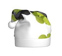 VXXNlnn Sombrero festivo de Navidad para adultos, sombrero de Papá Noel unisex con diseño de uvas moradas y verdes, perfecto para Navidad, fiestas de vacaciones