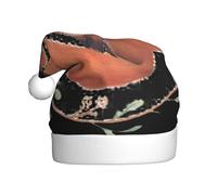 VXXNlnn Sombrero festivo de Navidad para adultos, sombrero de Papá Noel unisex con diseño de zorro pintado a mano, perfecto para Navidad, fiestas de vacaciones