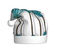 VXXNlnn Sombrero festivo de Navidad para adultos, sombrero de Papá Noel unisex con diseño floral verde azulado y blanco, perfecto para Navidad, fiestas de vacaciones